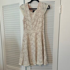 Maeve Anthropologie Cream Lace Mini Dress
